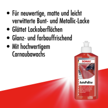 SONAX Autopolitur für Bunt- und Metalliclacke - 250ml