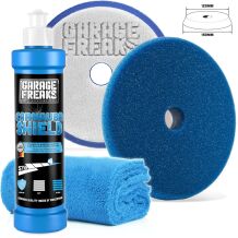Garage Freaks Politurset - Carnauba Shield 250ml + Shield Wax Pad 150mm + Mikrofasertuch 550GSM