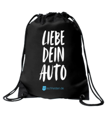 Waschhelden LIEBE. DEIN. AUTO. Gymbag schwarz