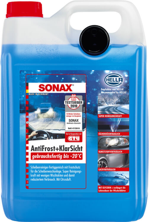 Fabex Auto Glass Wasser Auto Scheiben – Wasser Scheibenklar & Frostschutz  bis -37°C 5 L