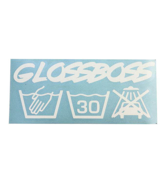 Glossboss Handwash Only Aufkleber weiß