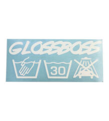 Glossboss Handwash Only Aufkleber weiß