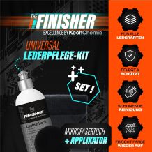 THE FINISHER LeatherLock 500ml + Auftragsschwamm + Mikrofasertuch
