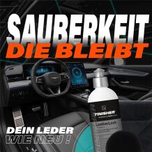 THE FINISHER LeatherLock 500ml + Auftragsschwamm + Mikrofasertuch